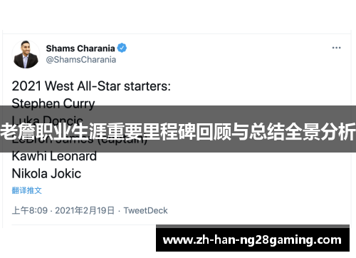 老詹职业生涯重要里程碑回顾与总结全景分析